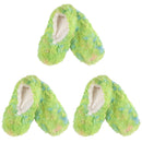 Adult Women's Fuzzy Multicolour Slippers Non-Slip Socks, 3 Pairs