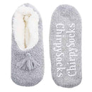 Adult Women's Fuzzy Non-Slip Fancy Yarn Slippers Socks, 1 Pair