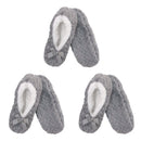 Adult Super Soft Warm Cozy Fuzzy Soft Touch Slippers Non-Slip Lined Socks, 3 Pairs