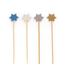 holiday 6 point star bamboo picks blue white silver gold