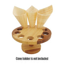 wooden cones in circular display