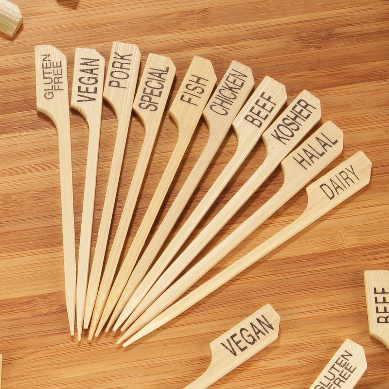 Dairy Marker Bamboo Paddle Pick Skewers - 3.5