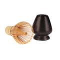 matcha tea whisk and black holder rest