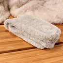 Soft Grey Men's Fuzzy Featherlight Socks fold up nicely because they are crew length socks