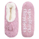 Adult Women's Fuzzy Non-Slip Fancy Yarn Slippers Socks, 1 Pair