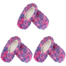Adult Women's Fuzzy Multicolour Slippers Non-Slip Socks, 3 Pairs