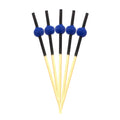 small bamboo ball picks blue tops
