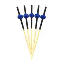 small bamboo ball picks blue tops