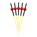 small bamboo ball picks red tops
