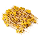 smiley face yellow smile bamboo picks pack