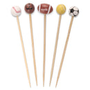 Decorative Sports Ball End Bamboo Picks