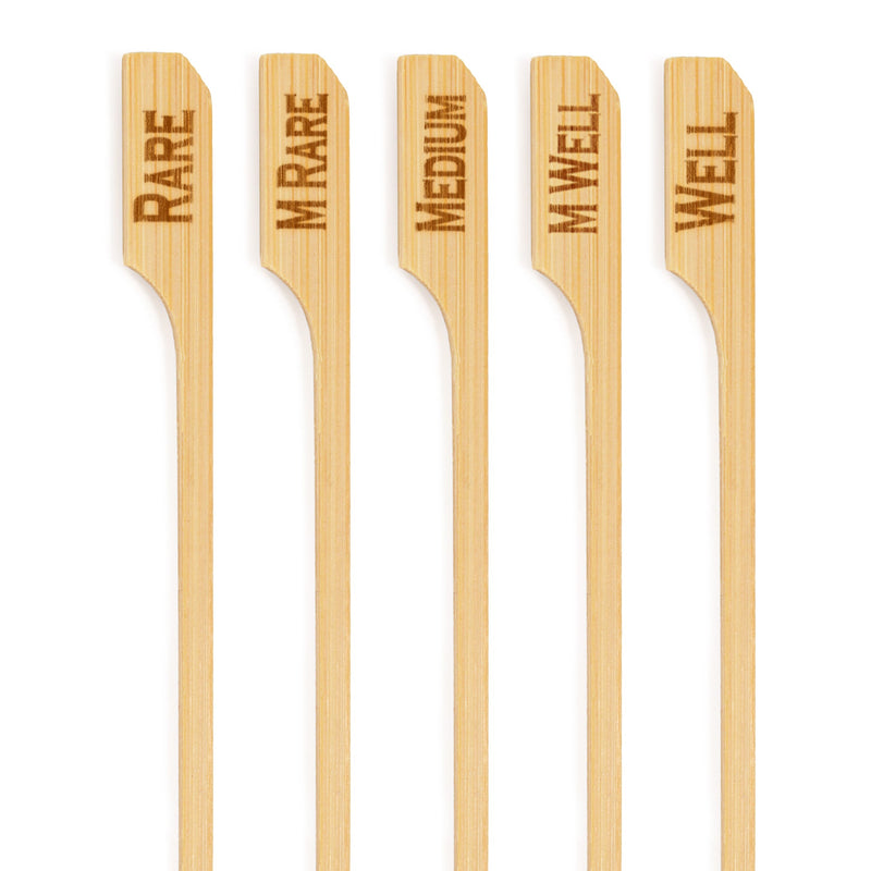 steak label bamboo paddle picks assorted