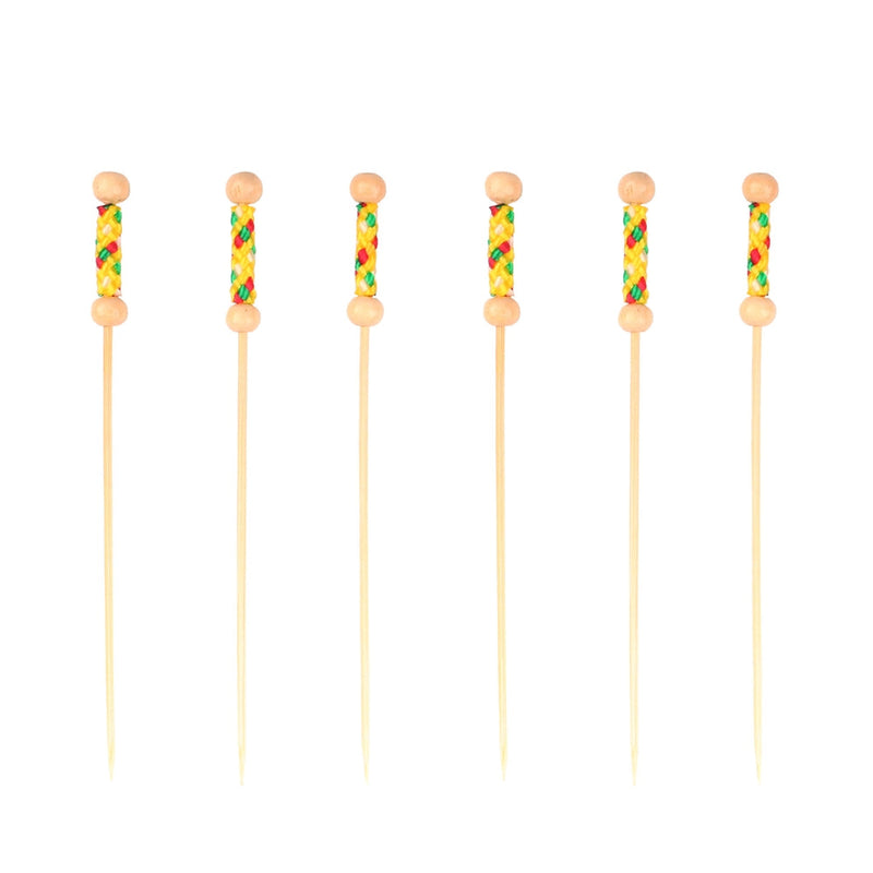 string braided patterned cloth picks full yellow
