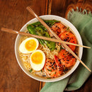 twisted bamboo chopsticks life style image with ramen