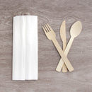 veneer bamboo 4pc tied utensils gray wood background