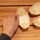 Disposable Wood Boat Food Trays - 4 Sizes