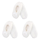 Adult Super Soft Warm Cozy Fuzzy Soft Touch Slippers Non-Slip Lined Socks, 3 Pairs