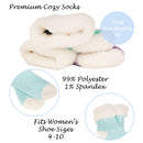 Premium cozy socks - snug non-binding fit - 99% polyester, 1% spandex - fits womens shoe sizes 4-10