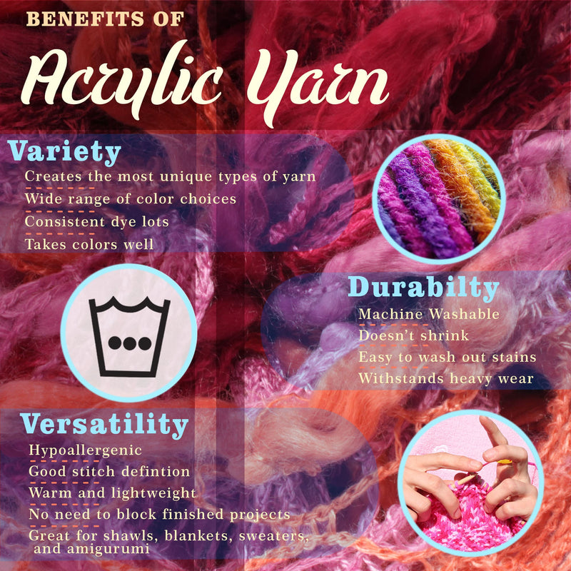 The benefits of knitting with acrylic yarn infograph