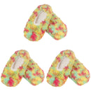 Adult Women's Fuzzy Multicolour Slippers Non-Slip Socks, 3 Pairs